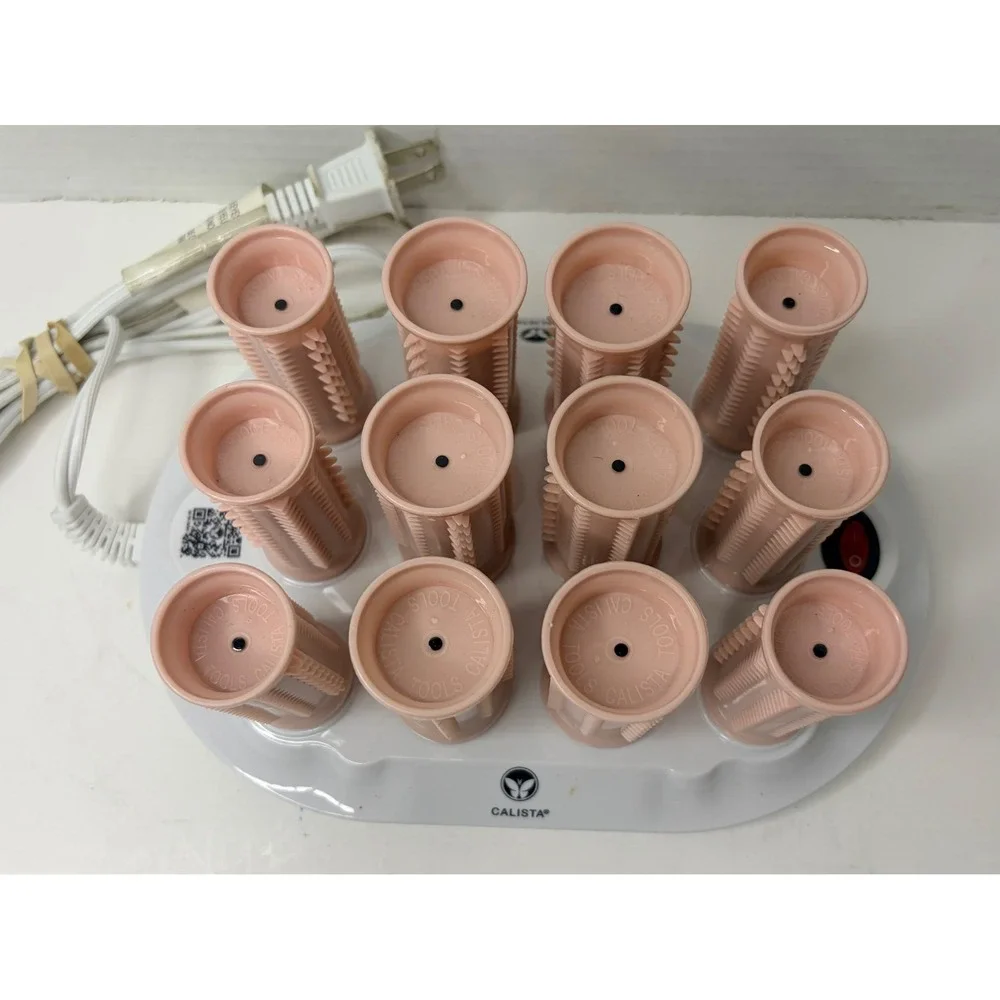Calista Tools Ion Hot Rollers Pink 12 Piece Set with Clips Model CL-014S
